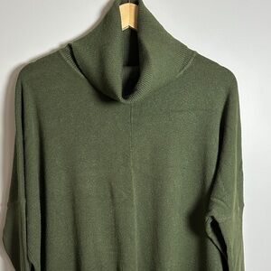 Simply Couture Olive Green Turtleneck Sweater Dress
